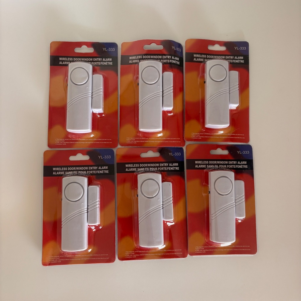 Lot of 6 Wireless Door Window Entry Alarm Magnetic Sensor Home Security YL-333